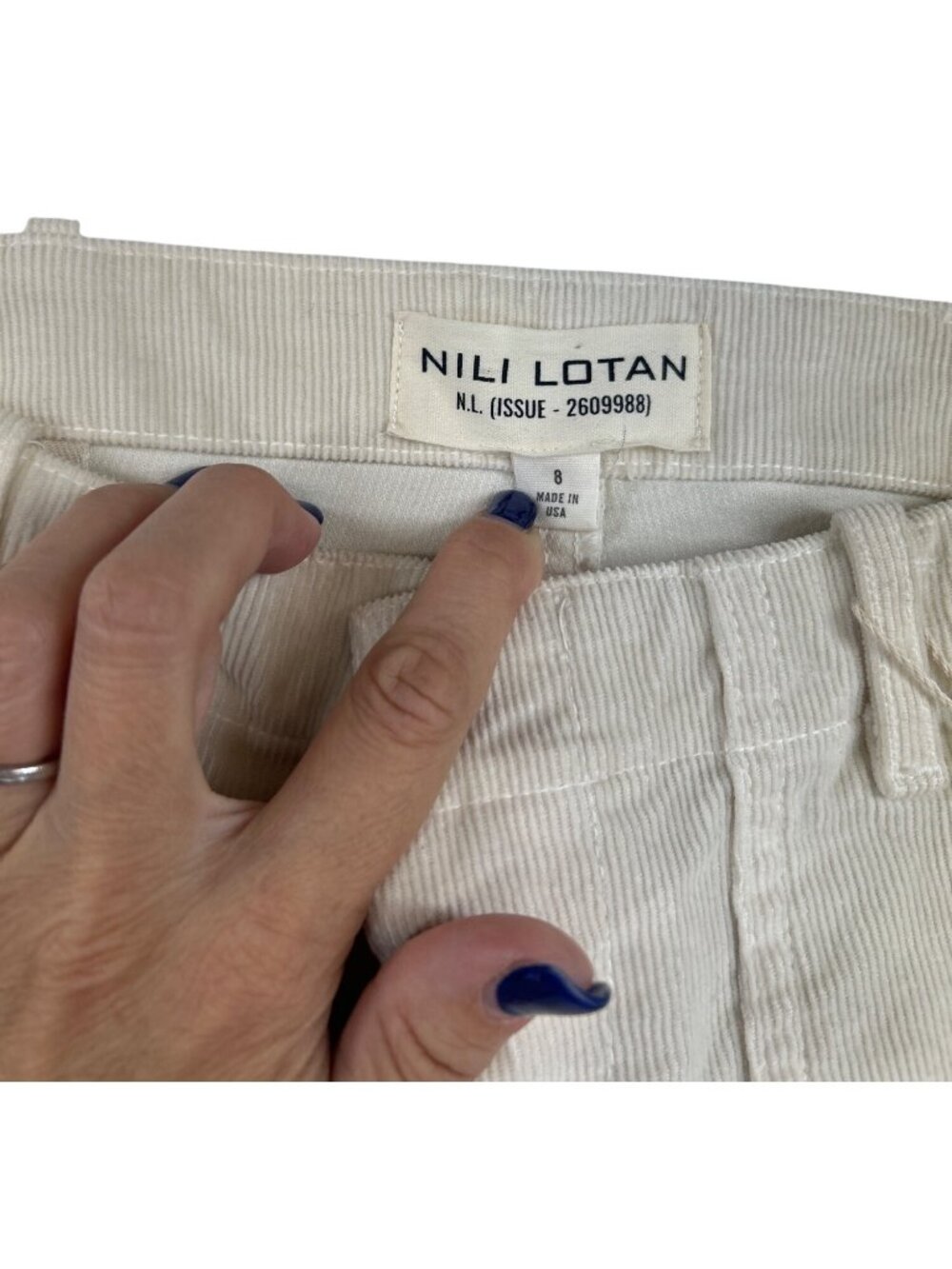NWT Nili Lotan Corduroy Ankle Pants Women's 8 Patch Pockets Quiet Luxury - Picture 4 of 16